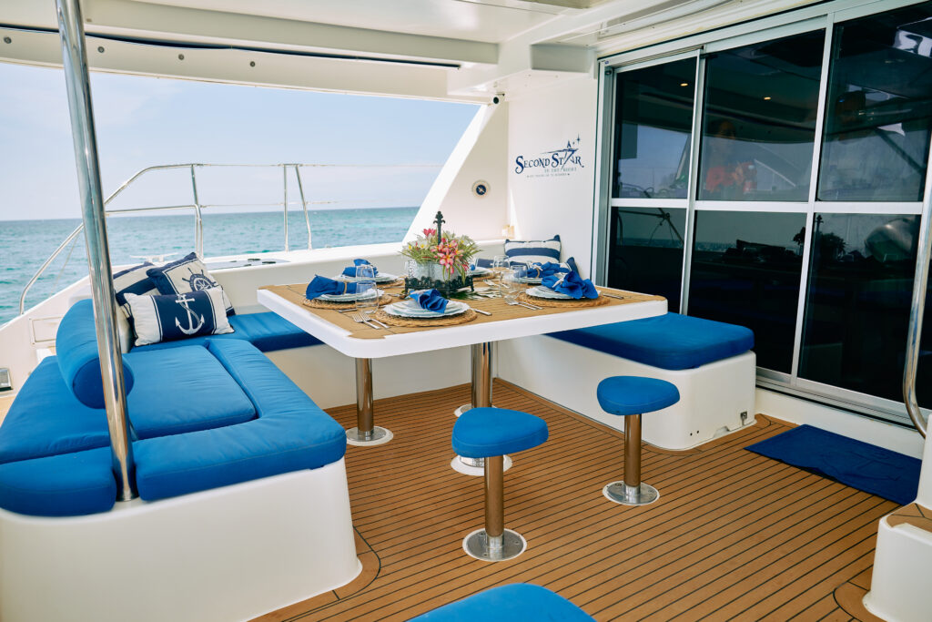 A luxury yacht dining table.